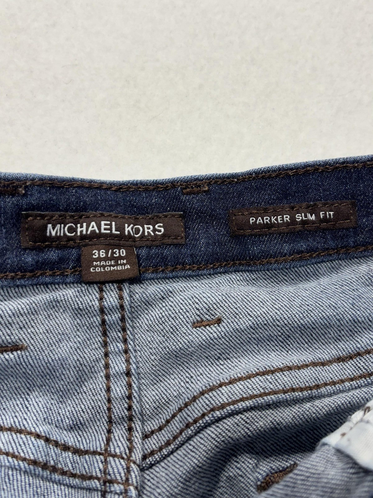 Michael Kors Parker Slim Fit Jeans Mens 36x30 Blue Medium Straight Leg Denim
