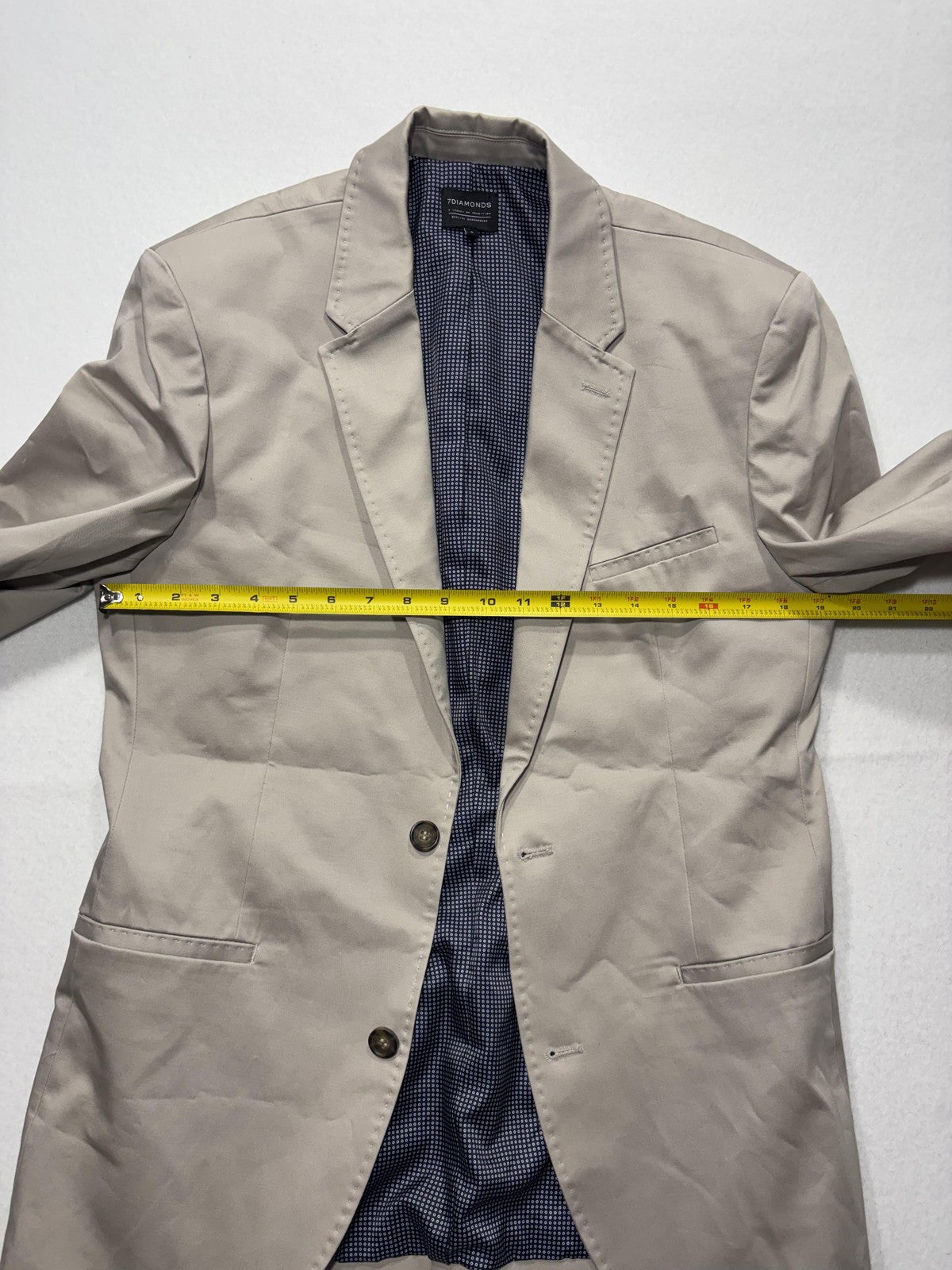 7 Diamonds Sport Coat Mens Small Beige Two Button Notch Lapel Blazer Casual