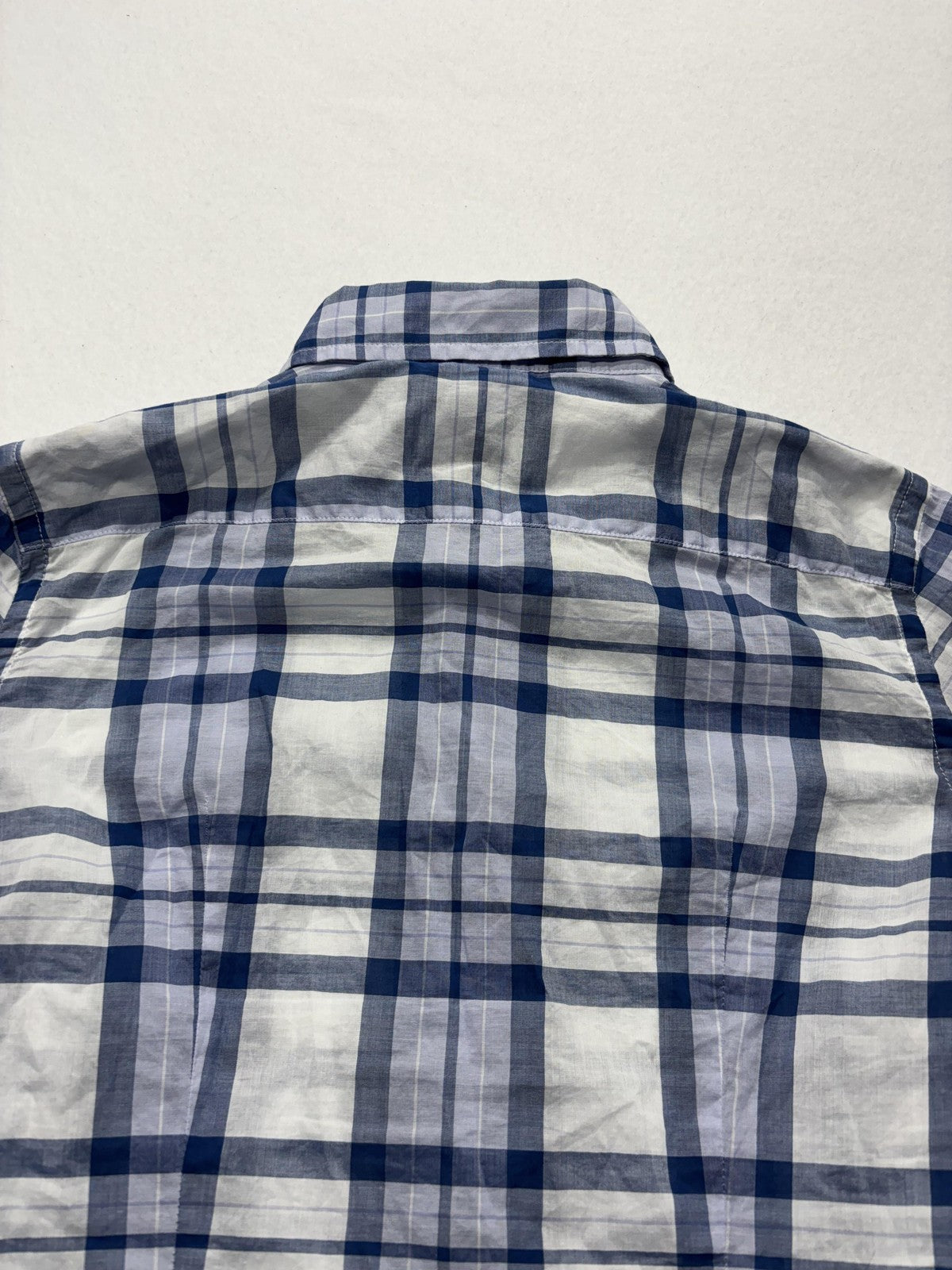 Banana Republic Shirt Womens XS Blue White Plaid Soft Wash Button Up Casual