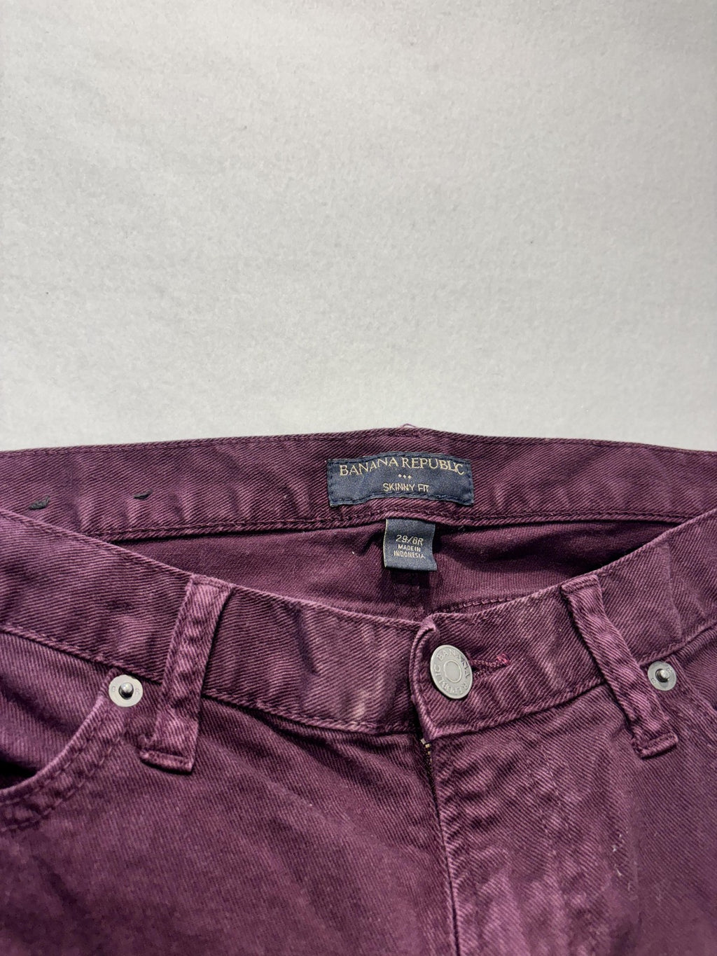 Banana Republic Skinny Jeans Womens 6 Purple Dark Wash Mid Rise Stretch 29x30