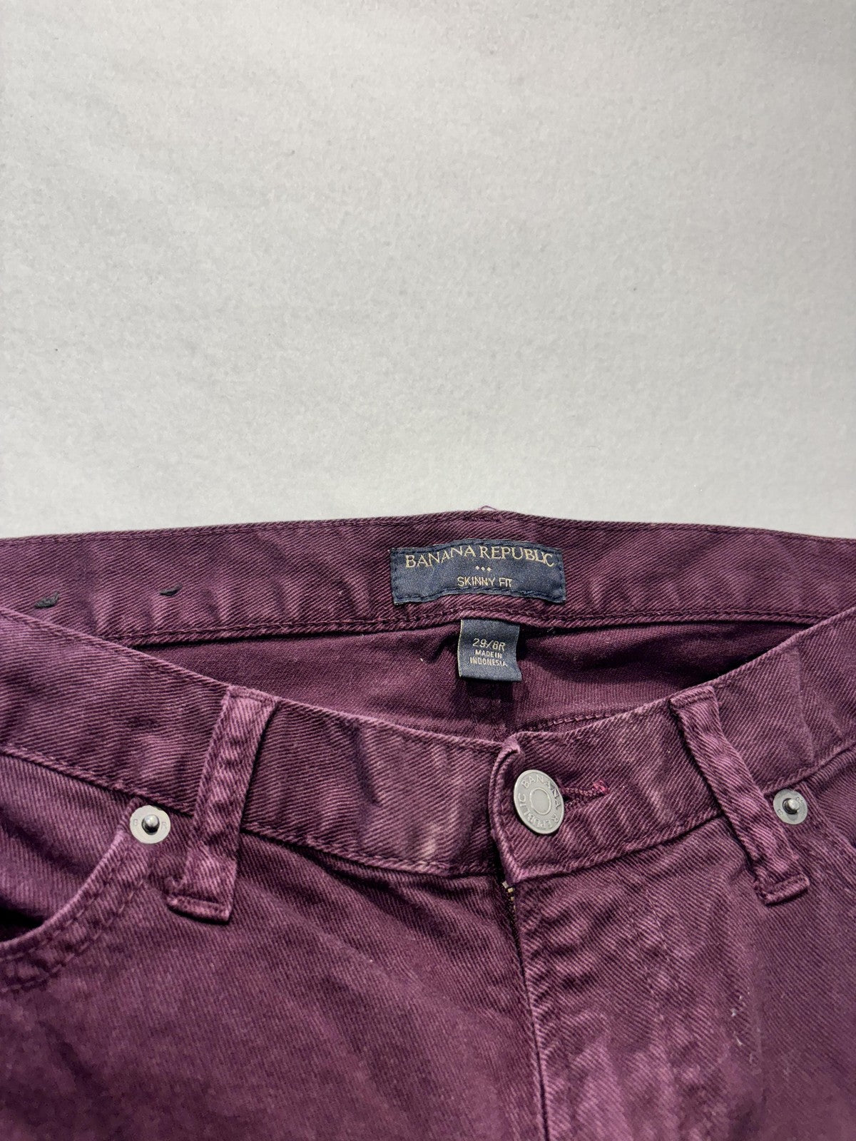 Banana Republic Skinny Jeans Womens 6 Purple Dark Wash Mid Rise Stretch 29x30