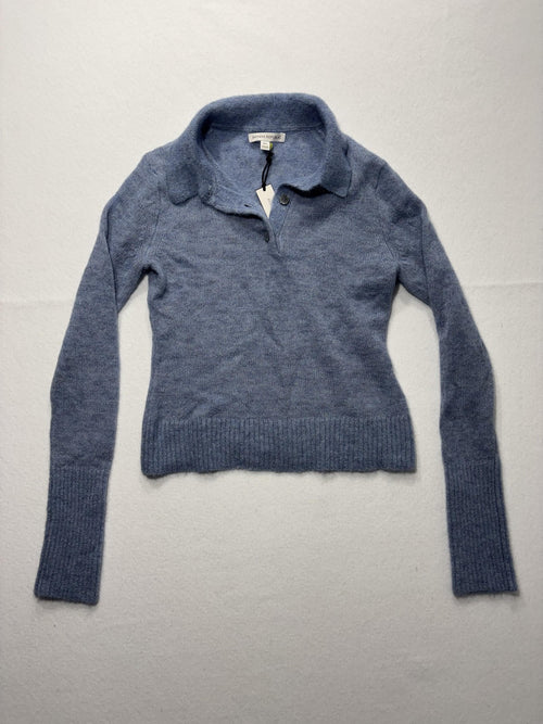 Banana Republic Sweater Womens XS Blue Collared Alpaca Knit Long Sleeve Pullover