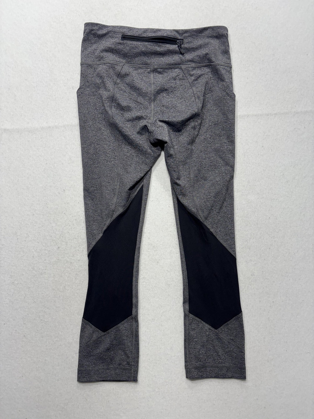 Lululemon Leggings Womens 4 Gray Colorblock Cropped Zip Pocket Running Athletic
