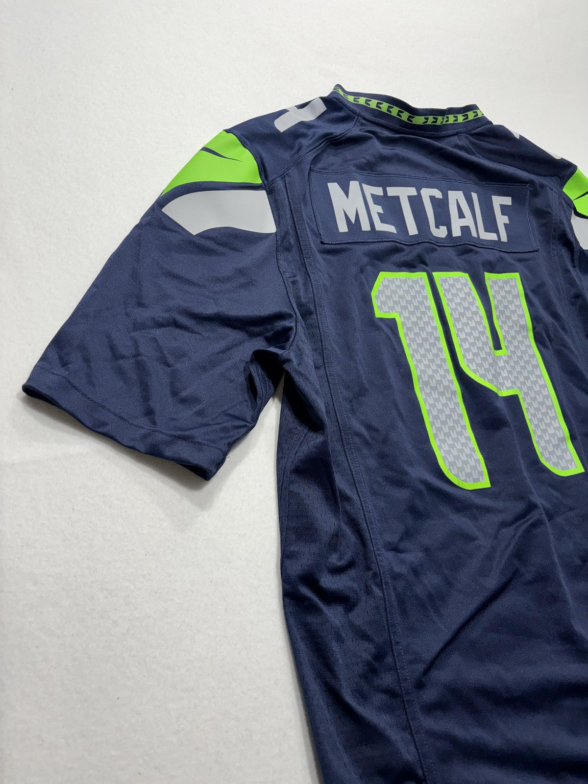 Seattle Seahawks Jersey Mens Large Blue NFL Football Nike DK Metcalf 14 On Field