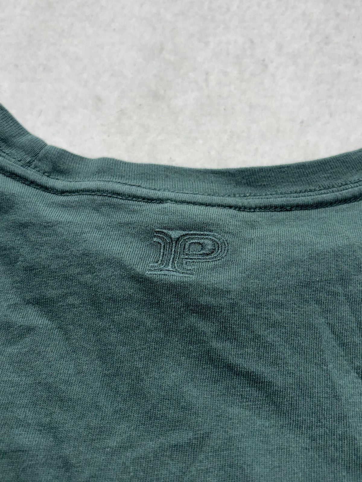 PINK Victoria's Secret Shirt Womens S Green Crew Neck 3D Logo Graphic Tee Casual