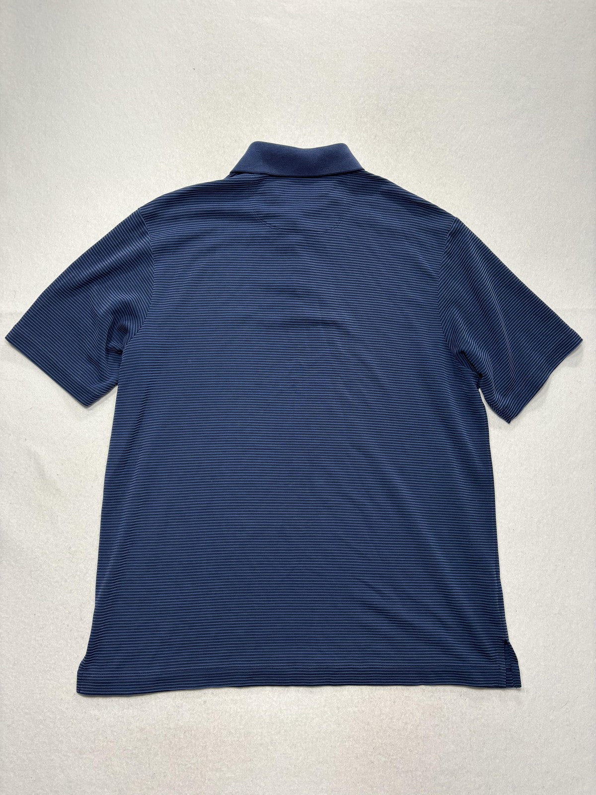 Tommy Bahama Polo Shirt Mens Medium Blue Striped Knit Short Sleeve Golf Casual