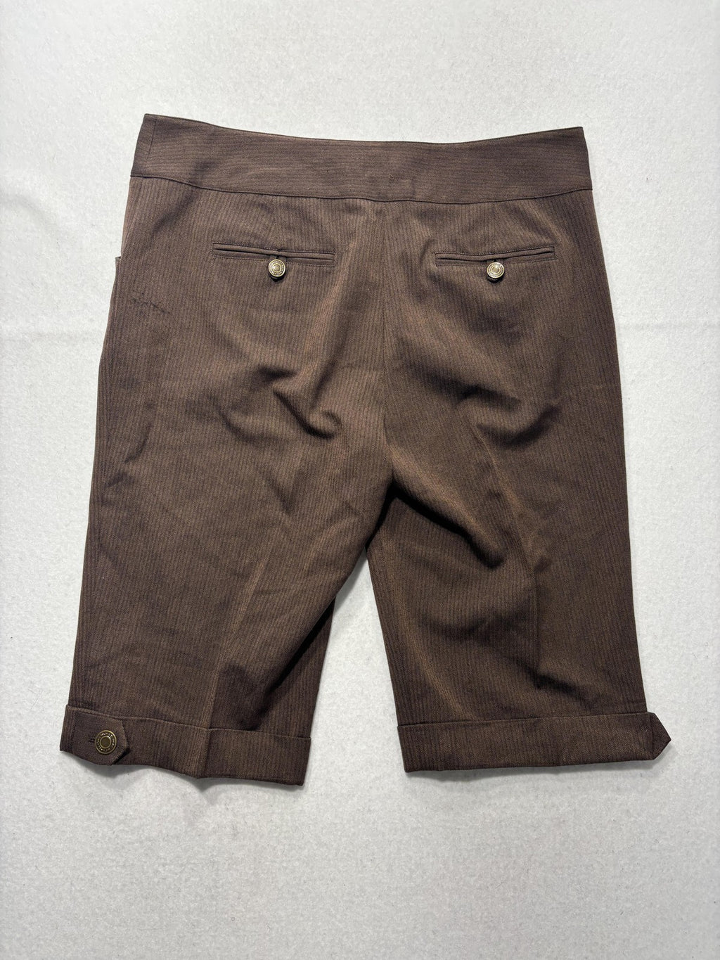 MICHAEL Michael Kors Shorts Womens 10 Brown Herringbone Bermuda Cuffed Twill
