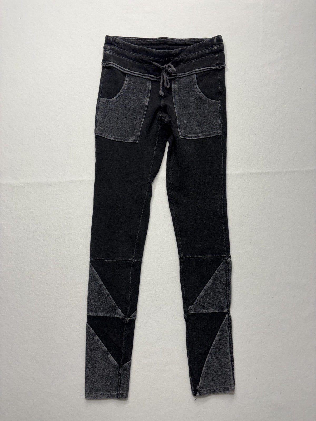 FP Movement Leggings Womens Small Black Colorblock Drawstring Pocket Ankle