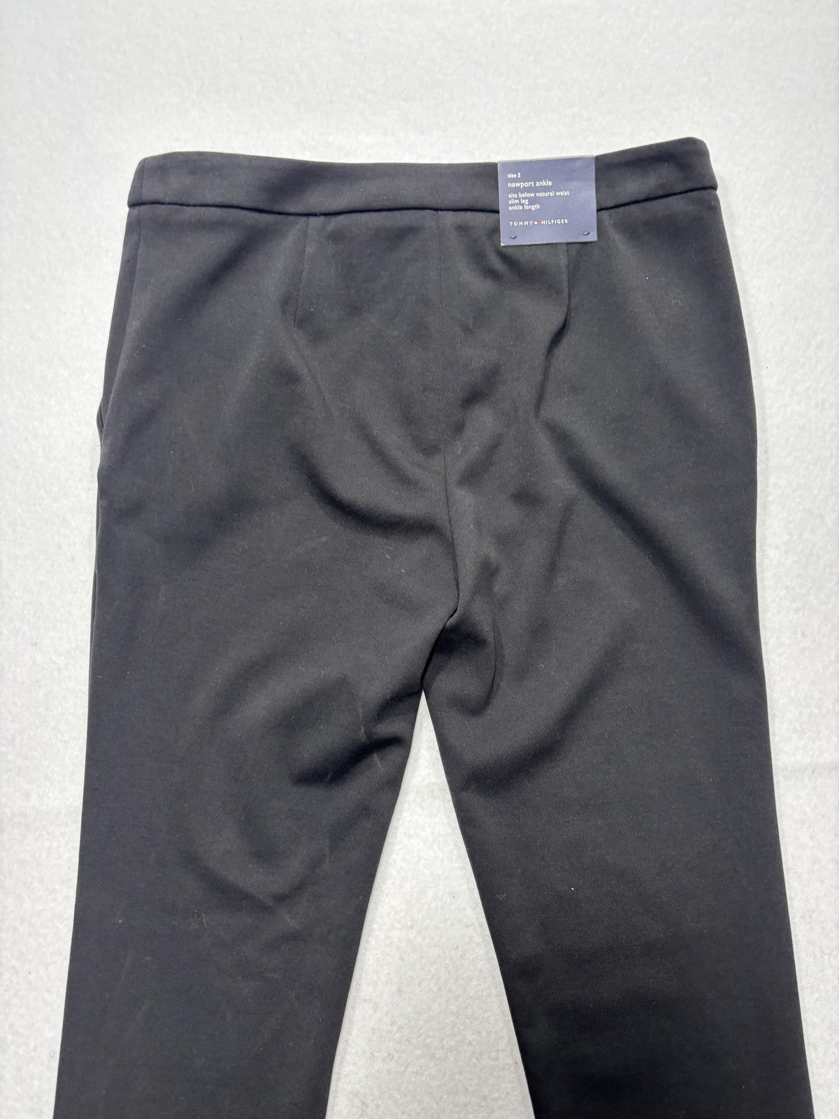 Tommy Hilfiger Dress Pants Womens 2 Black Newport Ankle Ponte Slim Leg Work