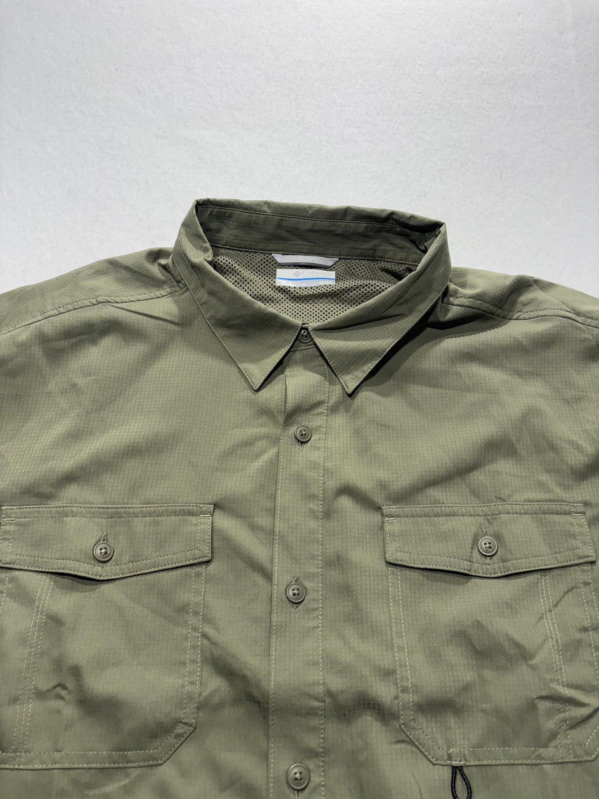 Columbia Omni-Shade Shirt Mens XL Green Long Sleeve Fishing Button Up Outdoor