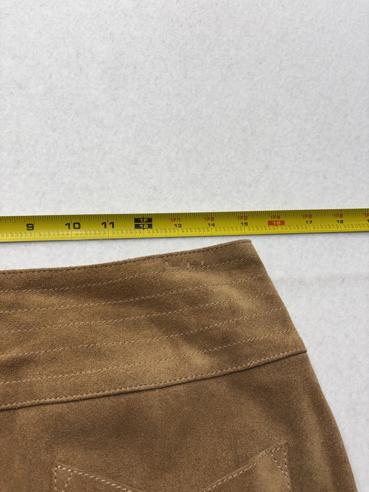 Free People Skirt Womens 10 Brown Suede Patch Pocket Mini Zip Back Fall Casual