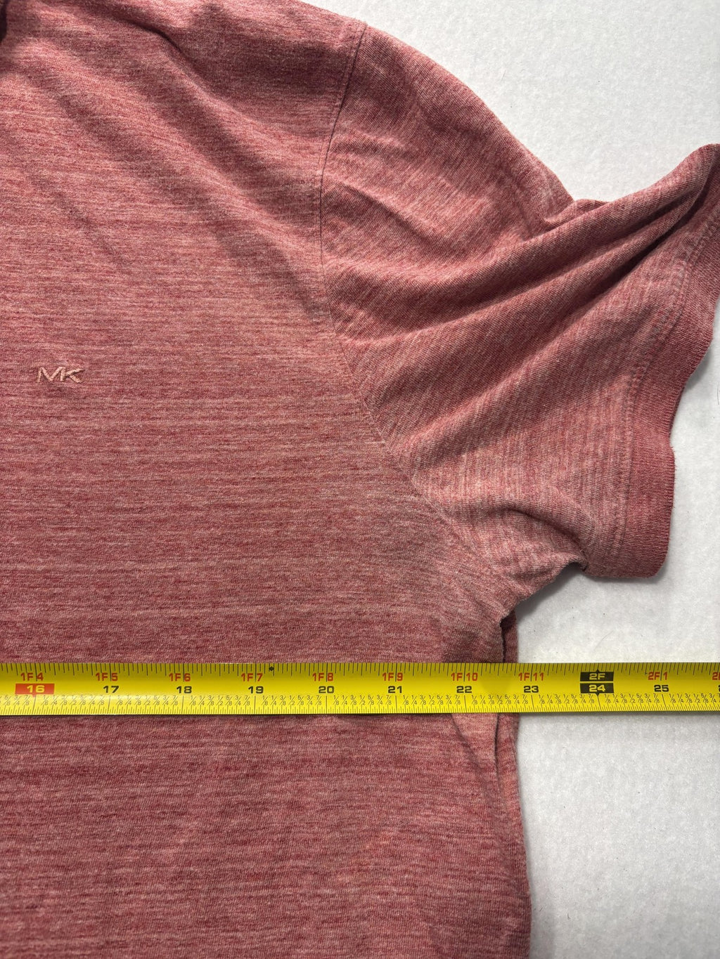 Michael Kors Polo Shirt Mens 2XL Red Heather Short Sleeve Logo Casual Knit
