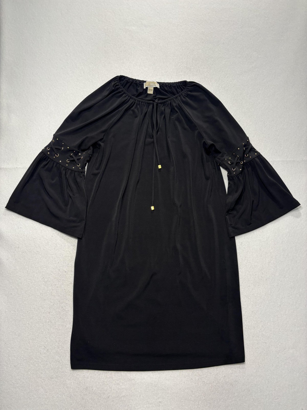 MICHAEL Michael Kors Dress Womens Small Black Scoop Neck Studded Bell Sleeve