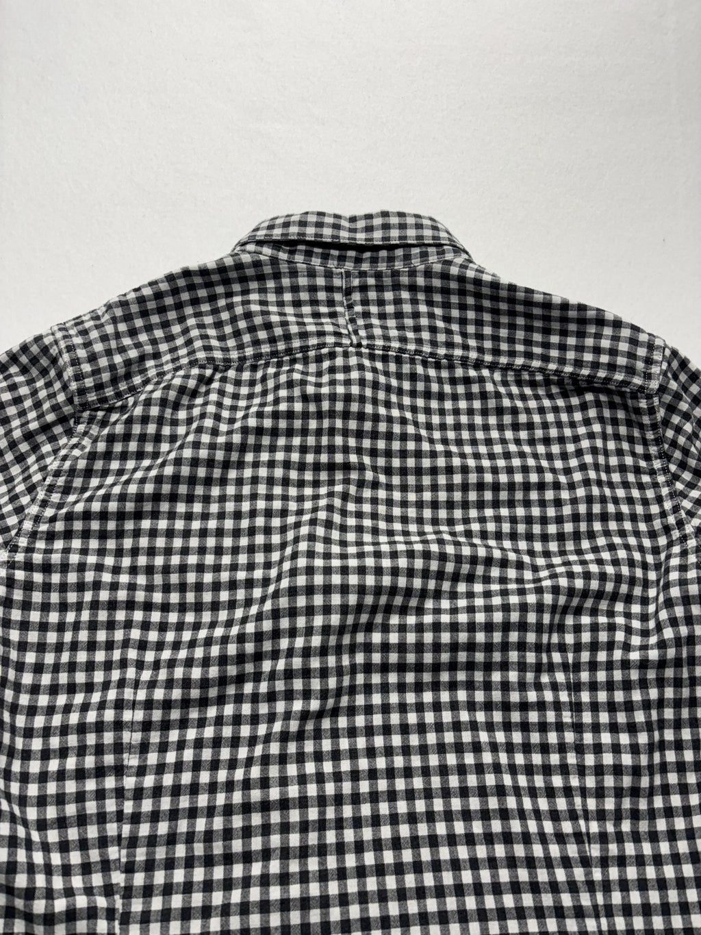 Banana Republic Shirt Mens Large Black Check Soft Wash Lined Button Up Slim
