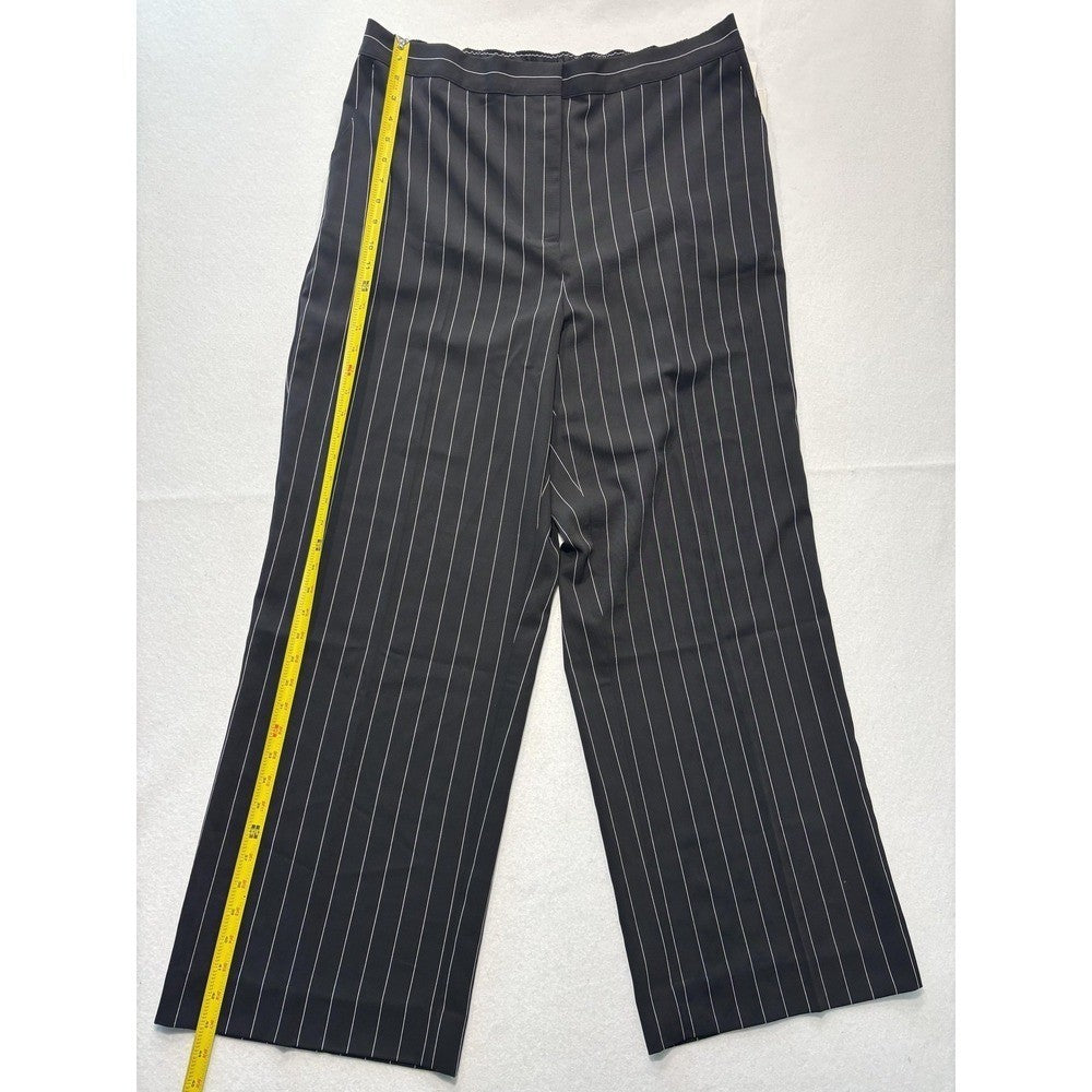 Nordstrom Penelope Pinstripe Wide Leg Dress Pants Black Womens XXL N0501923MI
