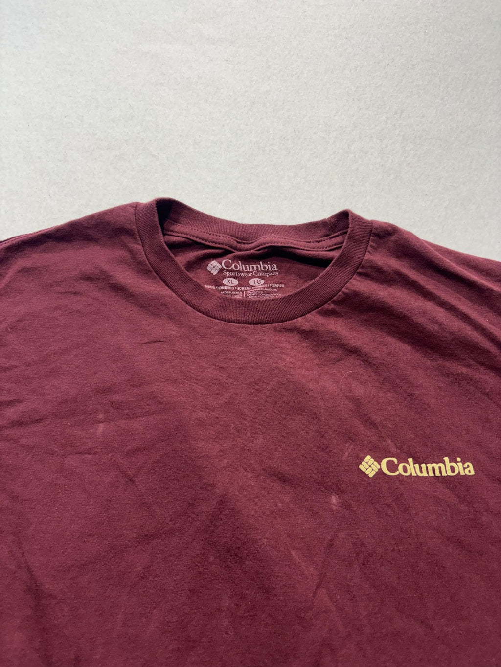 Columbia Shirt Mens XL Red Texas Graphic Tee Short Sleeve Cotton Outdoor