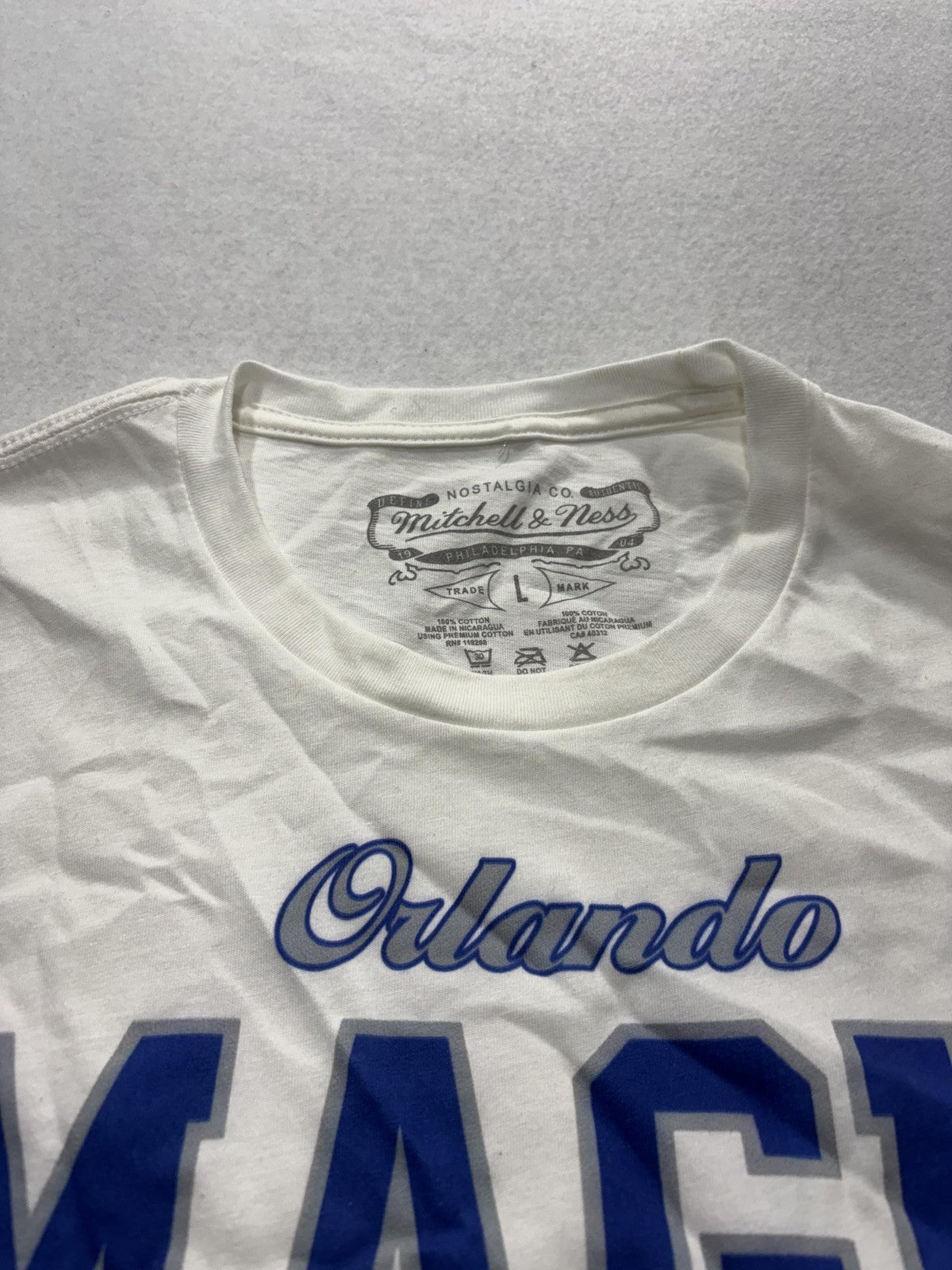 Orlando Magic Shirt Mens Large White NBA Basketball Player Tee Mitchell & Ness