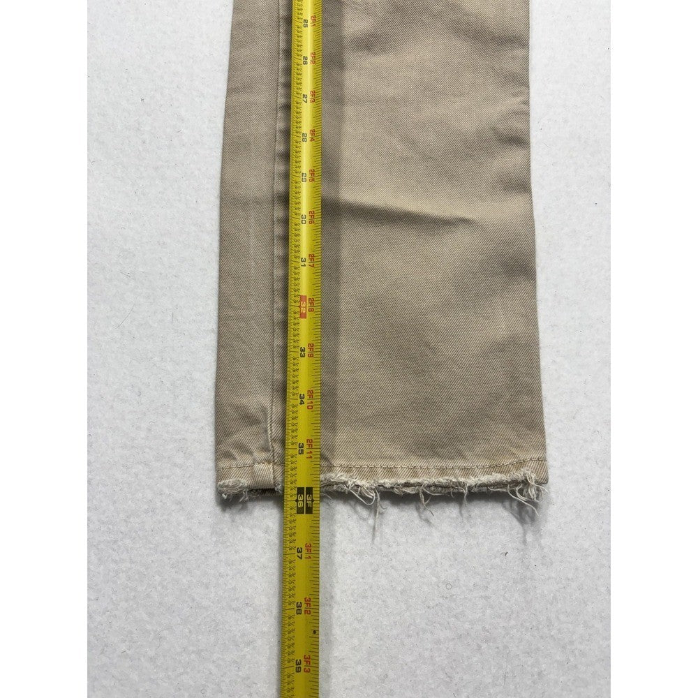 We The Free Jeans Womens 27 Beige High Rise Straight Distressed Raw Hem 27x28