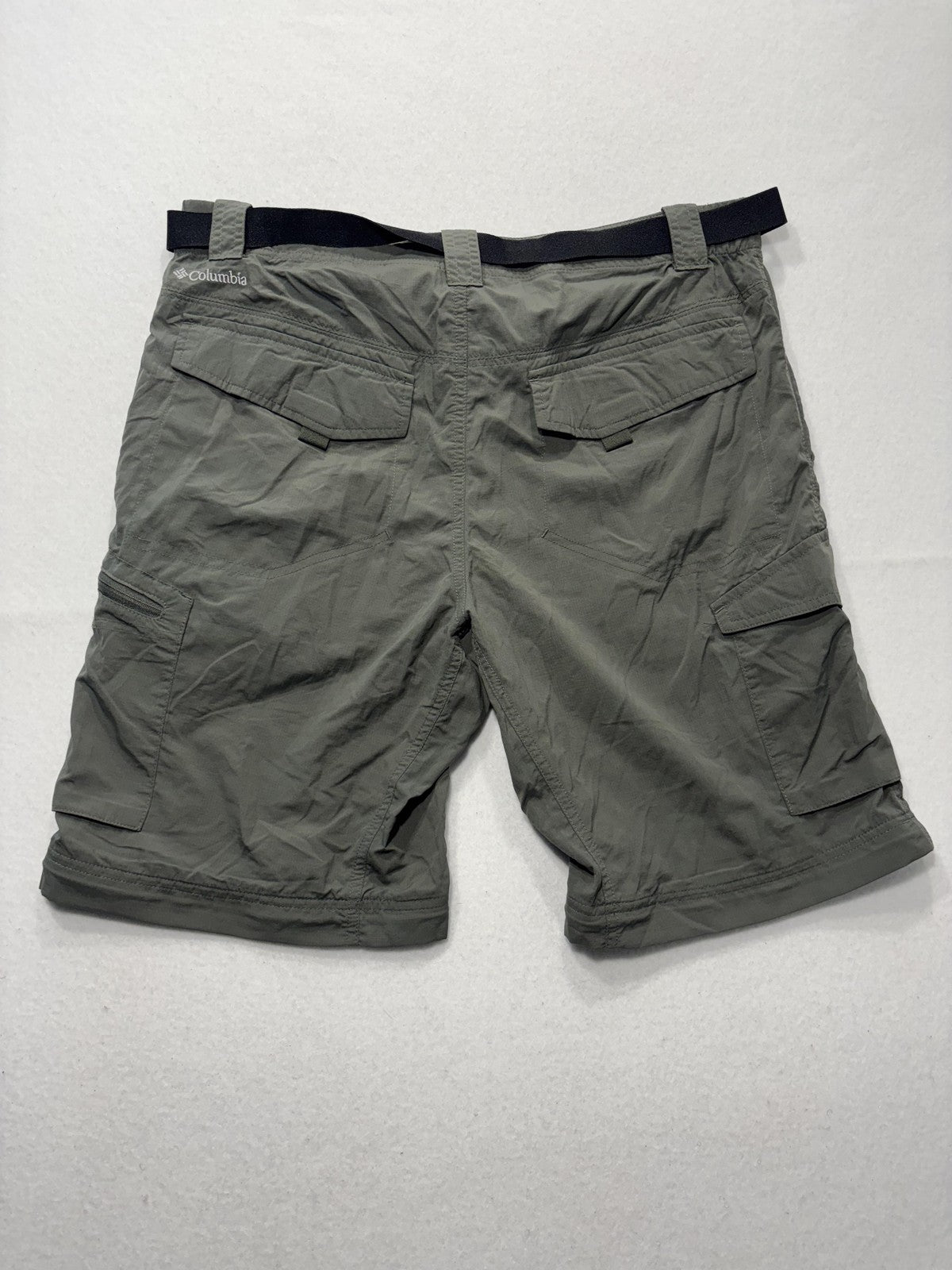Columbia Omni-Shade Shorts Mens 34 Green Belted Cargo Hiking Quick Dry Outdoor