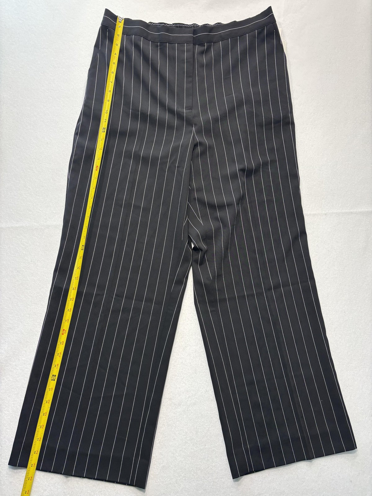 Nordstrom Dress Pants Womens XXL Black Penelope Pinstripe Wide Leg Pull On