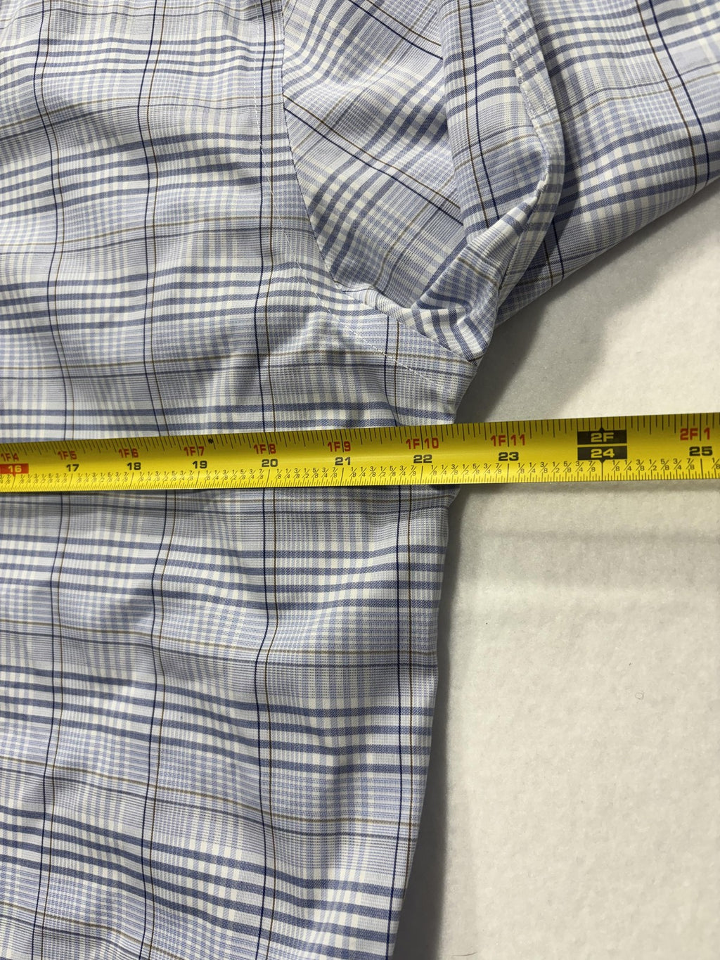 Michael Kors Dress Shirt Mens Large Blue Plaid Long Sleeve Non Iron Stretch