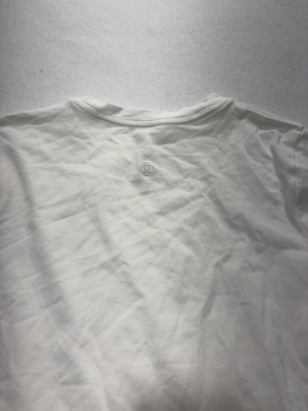 Lululemon Shirt Womens 4 White Crew Neck Short Sleeve Cotton Stretch Tee