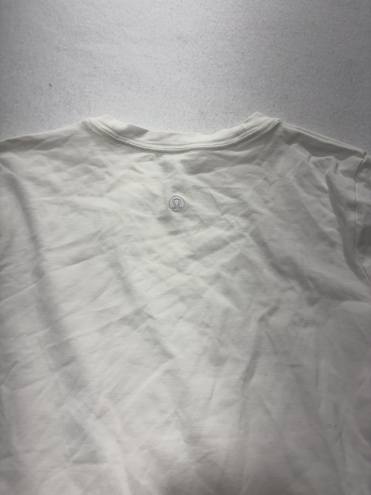 Lululemon Shirt Womens 4 White Crew Neck Short Sleeve Cotton Stretch Tee