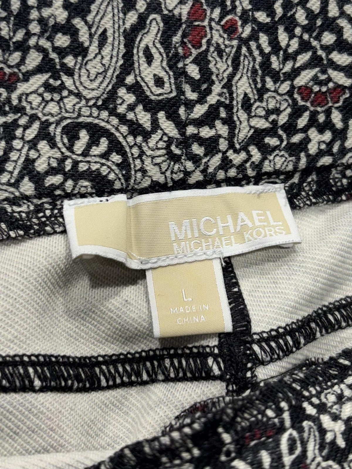 MICHAEL Michael Kors Pants Womens Large Black Paisley Jegging Pull On Stretch
