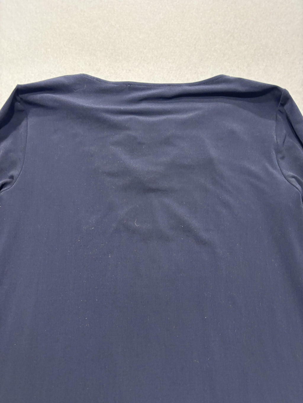 MICHAEL Michael Kors Blouse Womens Small Blue Round Neck Metal Bar Long Sleeve