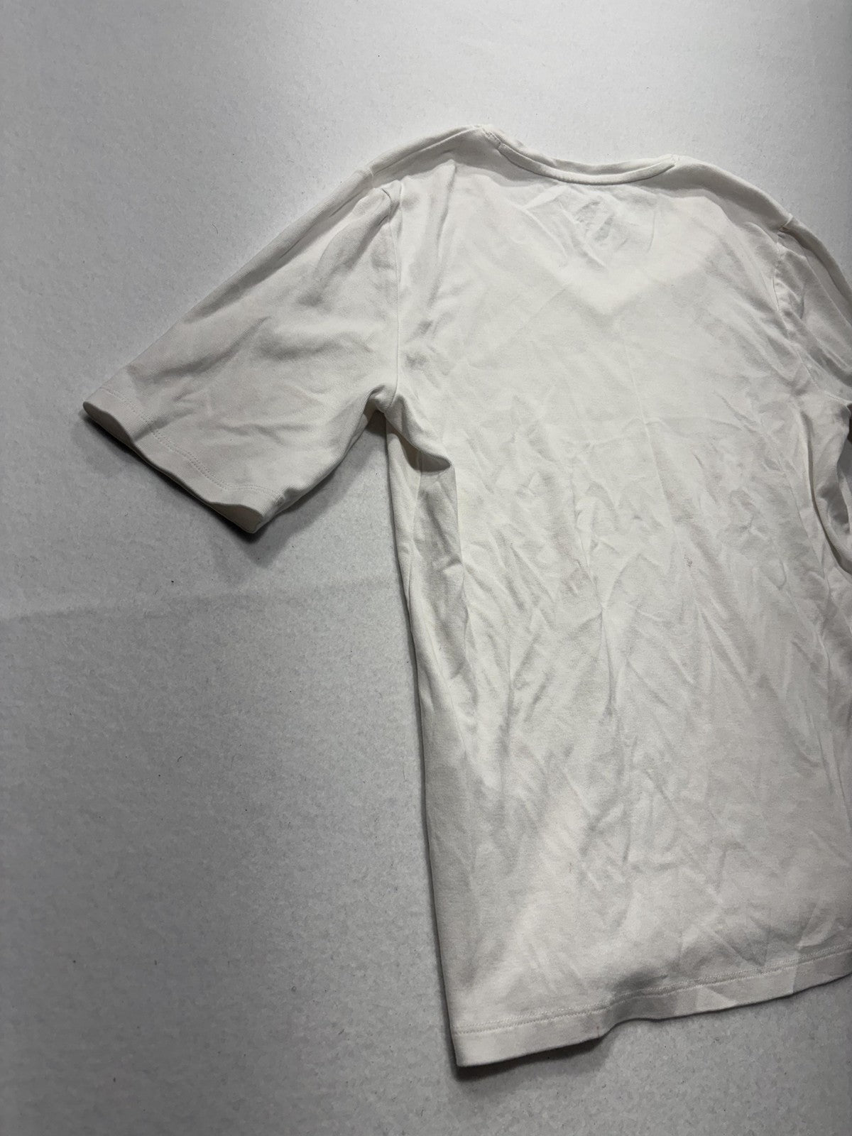 By Chico's Shirt Womens 1 White V Neck Short Sleeve Cotton Tee Basic Casual