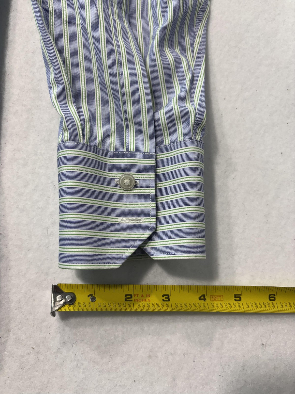 Hugo Boss Dress Shirt Mens 16 34/35 Blue Stripe Cotton Regular Fit LS Button Up