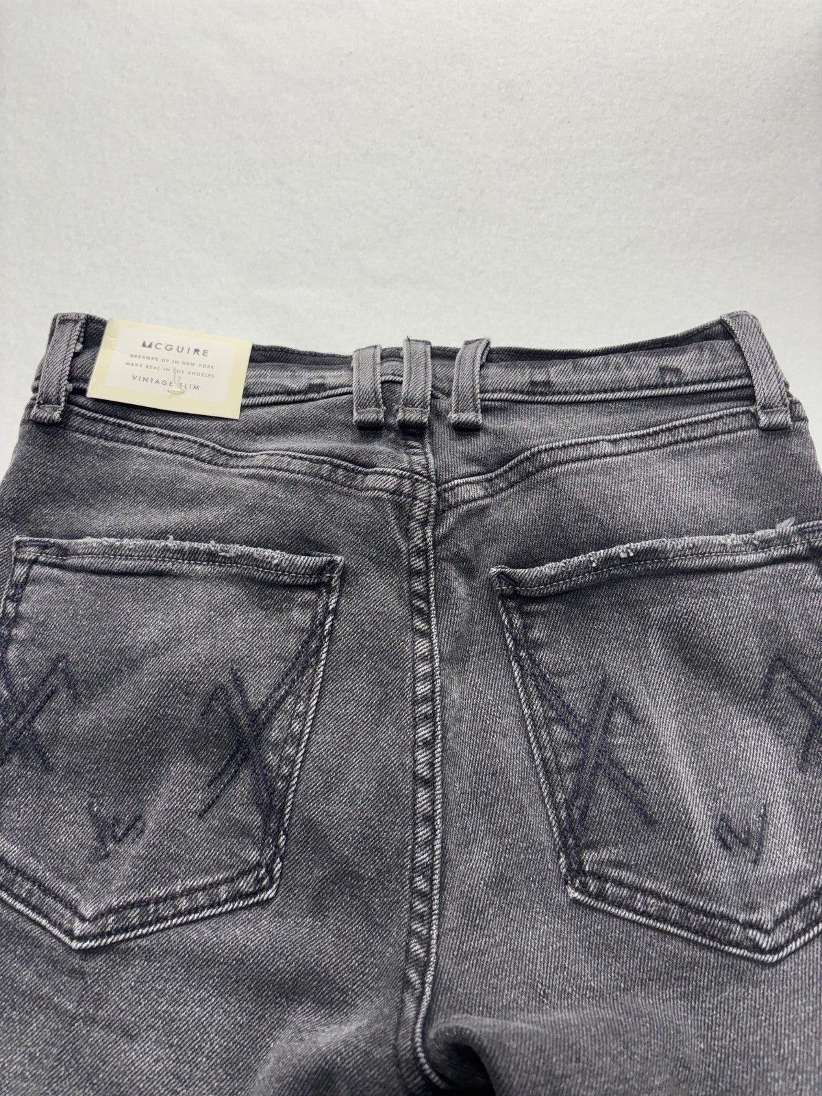 McGuire Bellwoods Vintage Slim Jeans Womens 25 Gray Beaded Rhinestone 25x30
