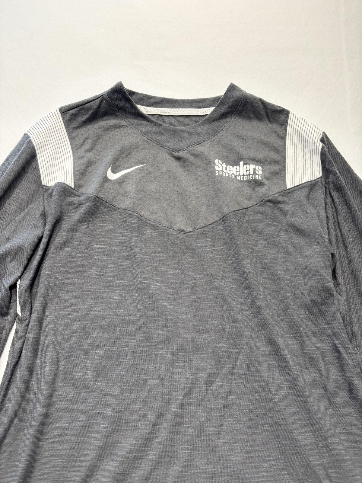 Pittsburgh Steelers Shirt Mens Medium Gray NFL Football Nike Dri Fit Long Sleeve