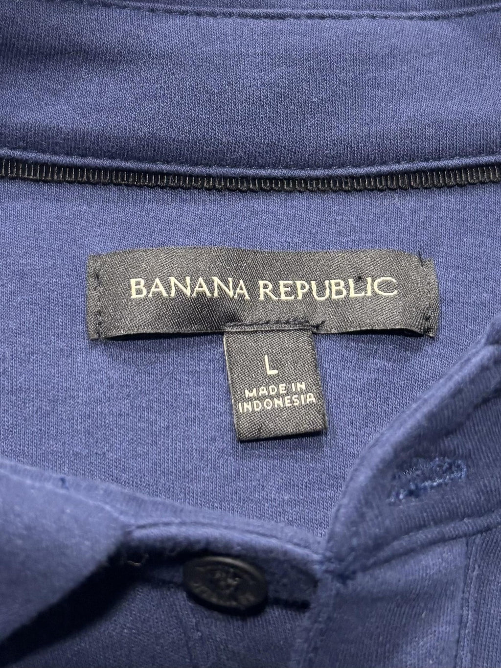Banana Republic Polo Shirt Mens Large Blue Short Sleeve Jersey Regular Fit