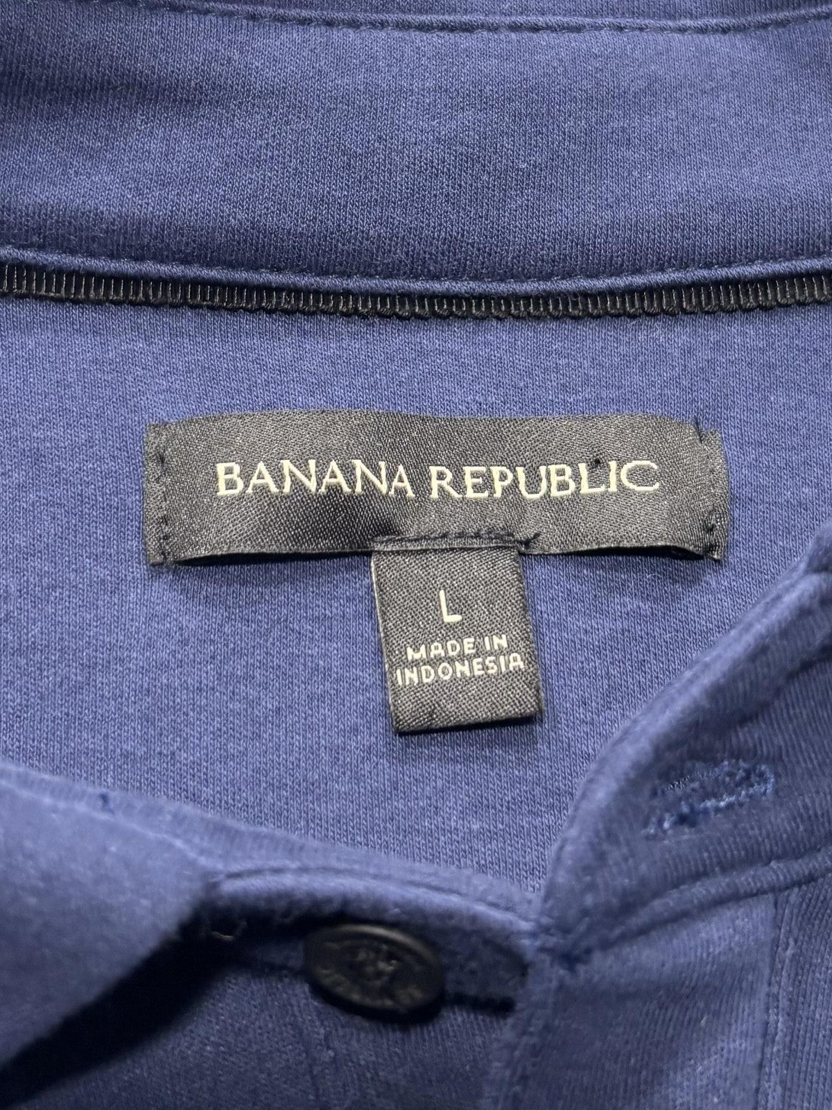 Banana Republic Polo Shirt Mens Large Blue Short Sleeve Jersey Regular Fit
