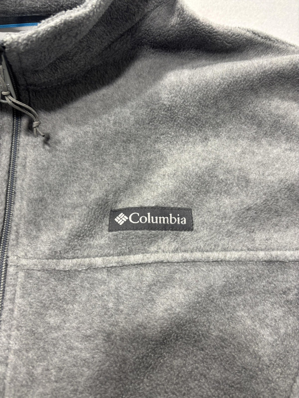 Columbia Jacket Mens 3XL Gray Fleece Full Zip Stand Collar Lightweight Outdoor