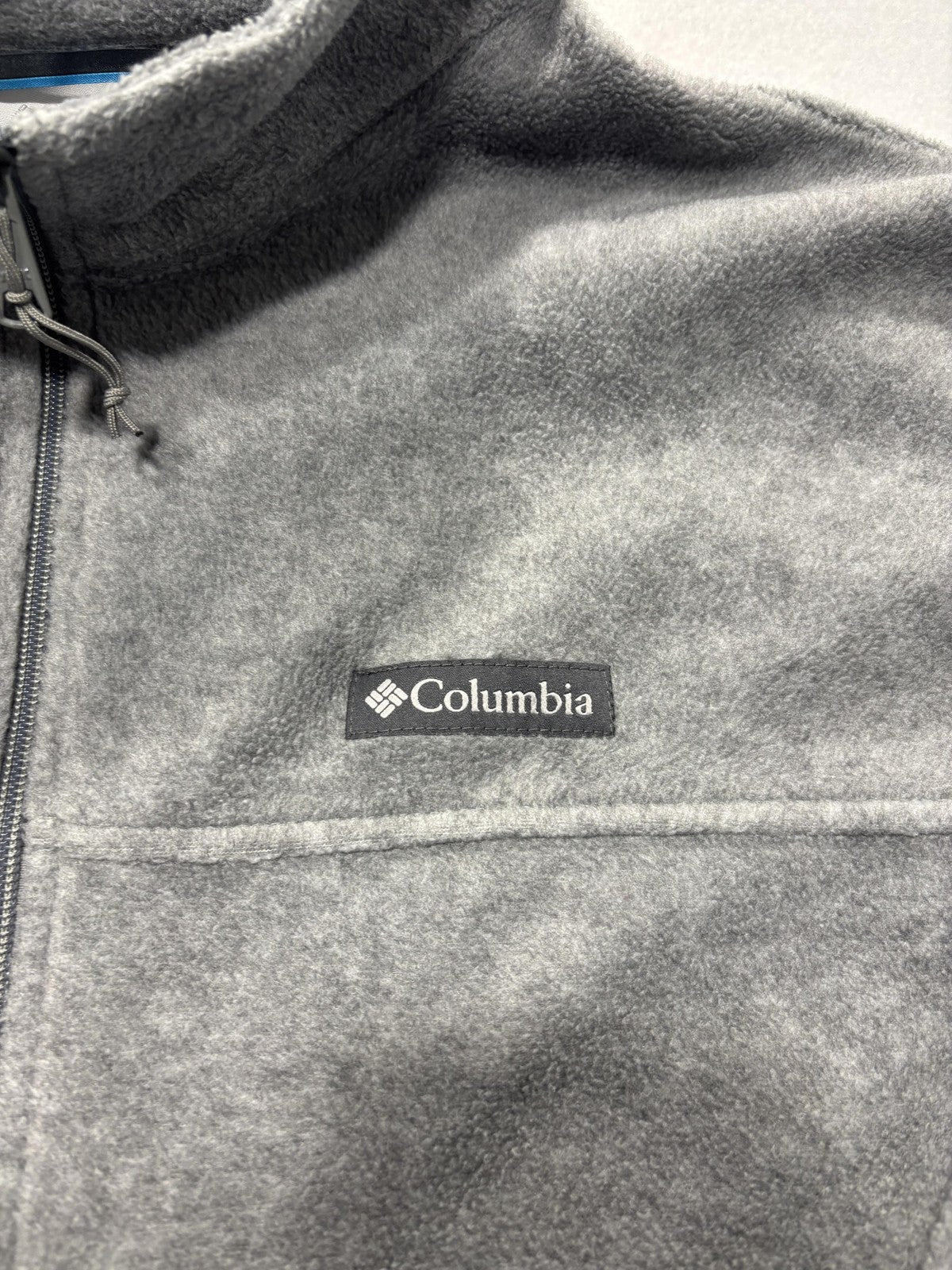 Columbia Jacket Mens 3XL Gray Fleece Full Zip Stand Collar Lightweight Outdoor