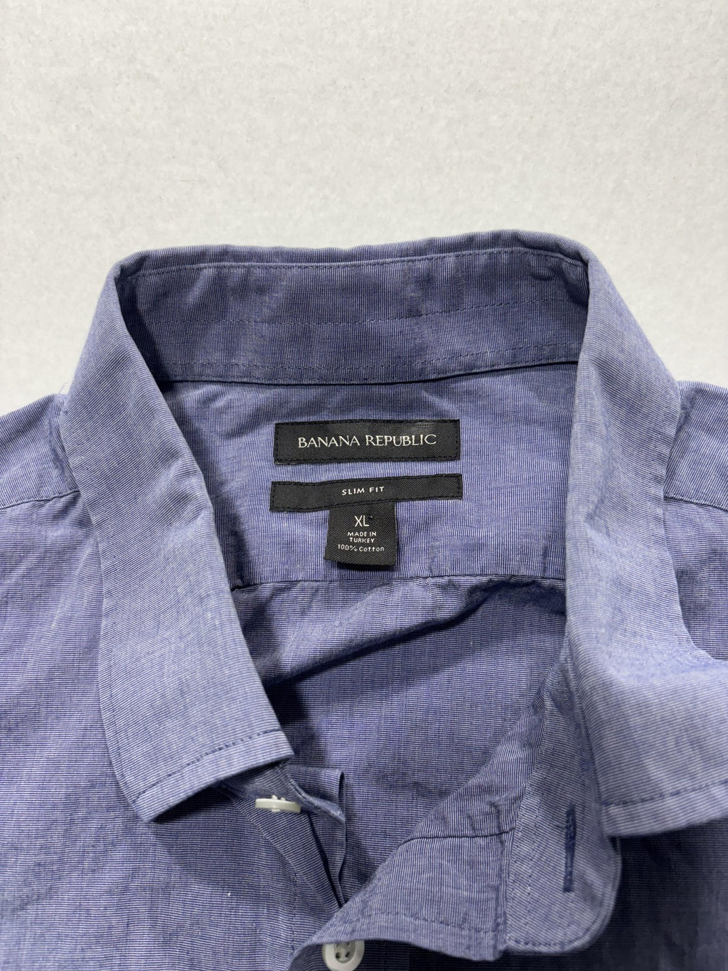 Banana Republic Dress Shirt Mens XL Blue Striped Long Sleeve Button Up Slim