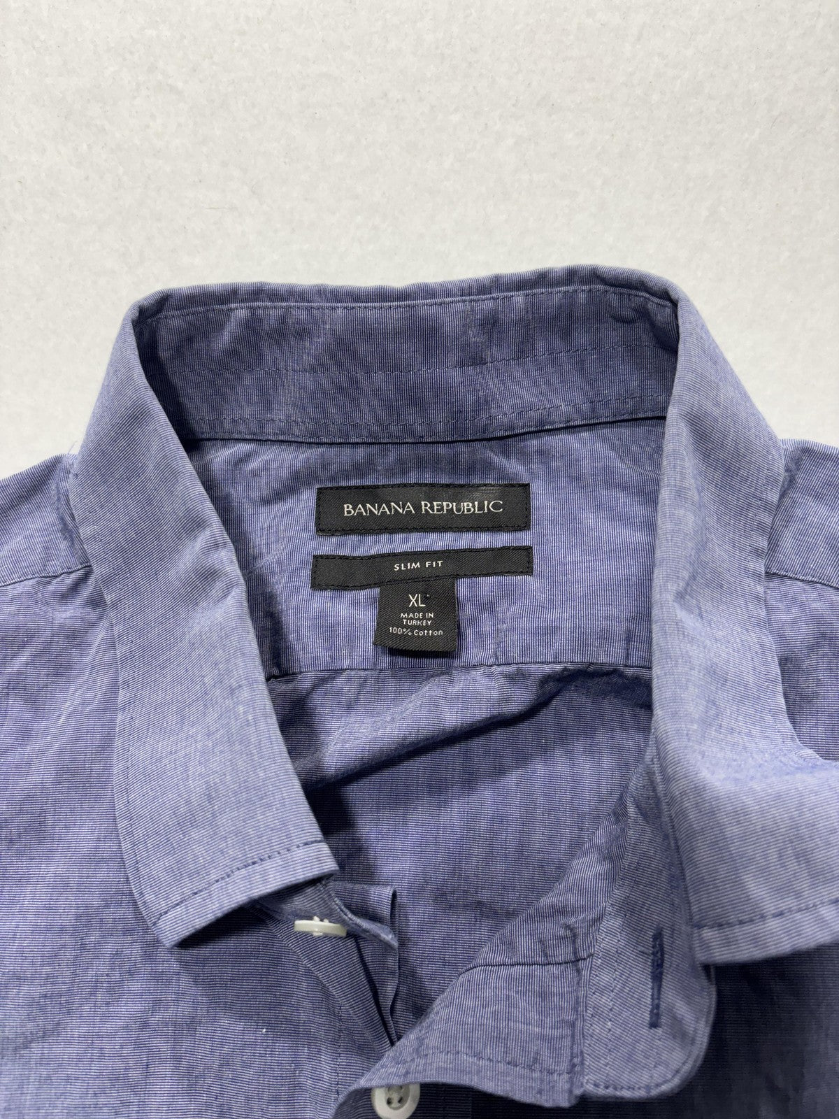 Banana Republic Dress Shirt Mens XL Blue Striped Long Sleeve Button Up Slim