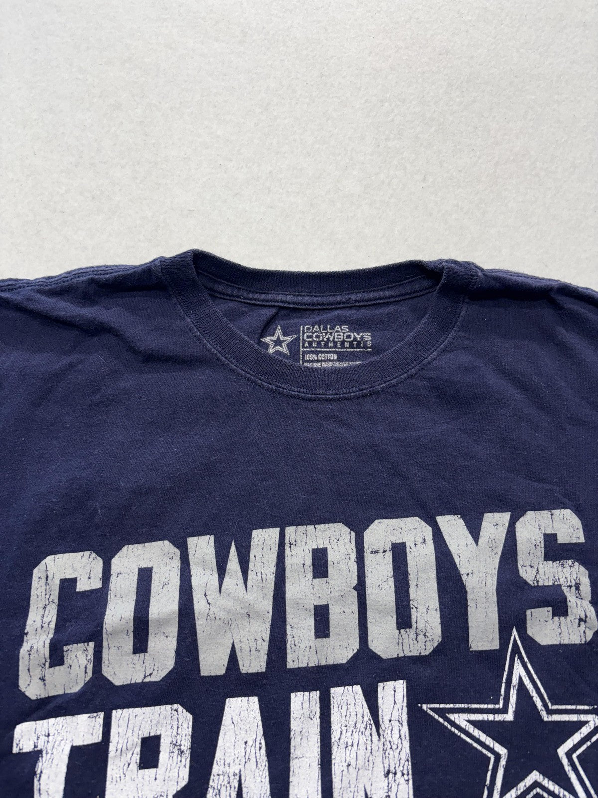 Dallas Cowboys Shirt Mens Large Blue NFL Football Cowboys Authentic Train Harder