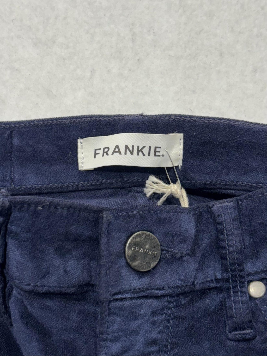 FRANKIE Pants Womens 24 Blue Velvet Skinny Jegging Stretch Zip Pockets Winter