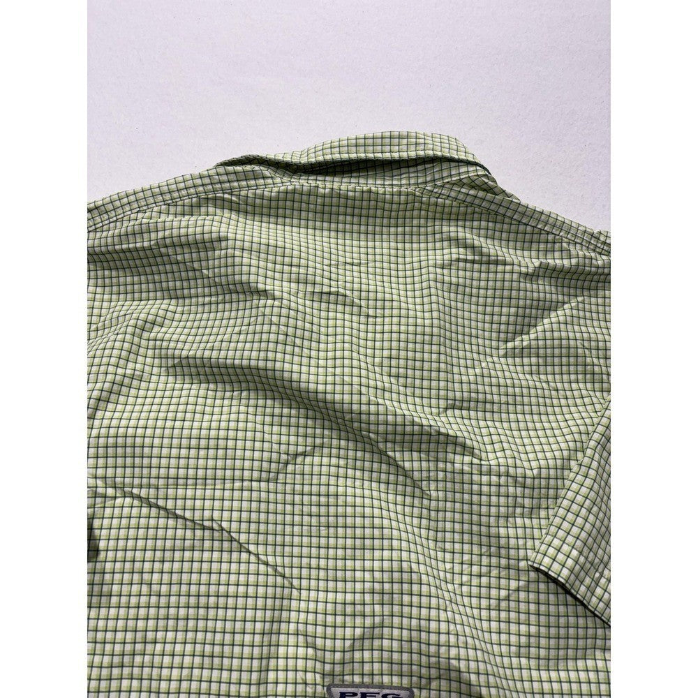 Columbia PFG Super Bahama Shirt Mens 2XL Green Short Sleeve Fishing Button Up