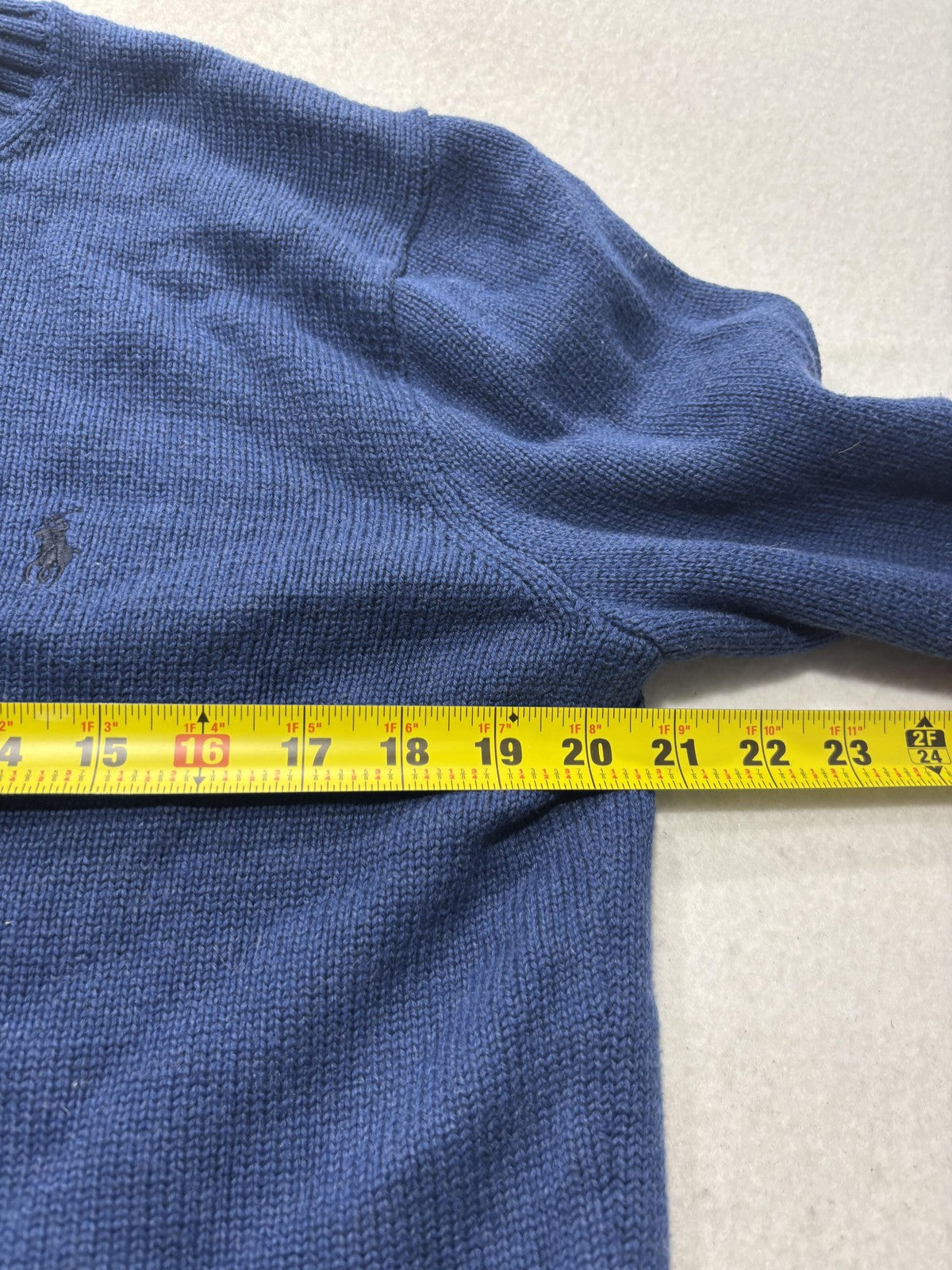 Polo Ralph Lauren Sweater Mens Small Blue Cotton Knit Crew Neck Pullover RLMWB