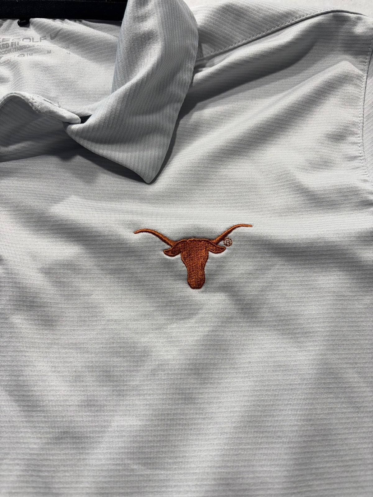 Texas Longhorns Polo Shirt Mens Medium Gray NCAA Golf Nike Dri Fit Standard Fit
