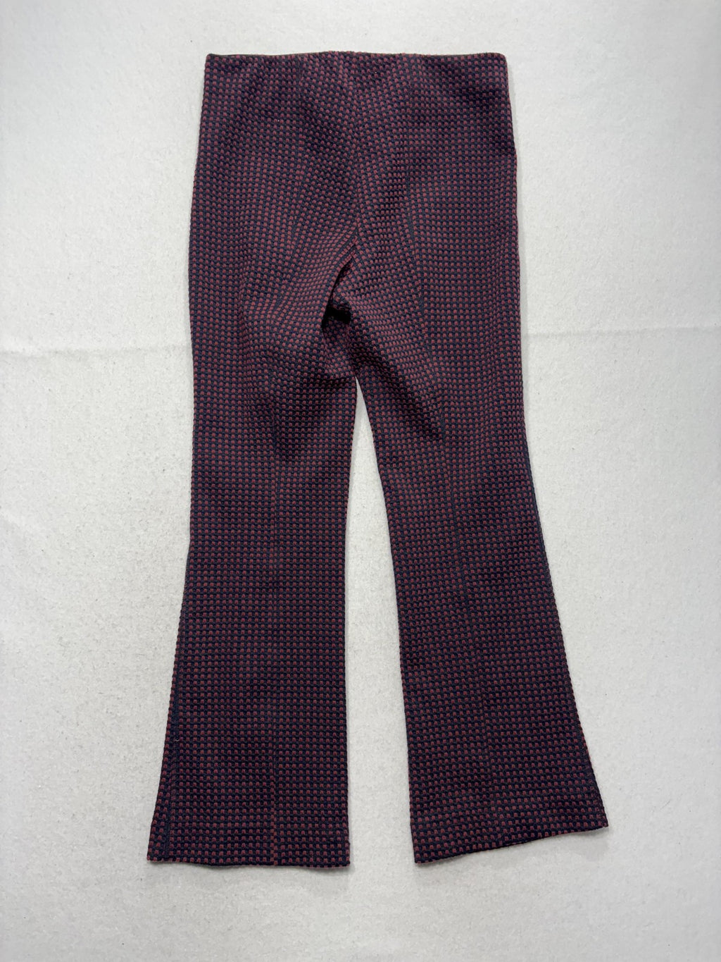 Anthropologie Essential Crop Flare Knit Pants Womens Small Blue Geometric