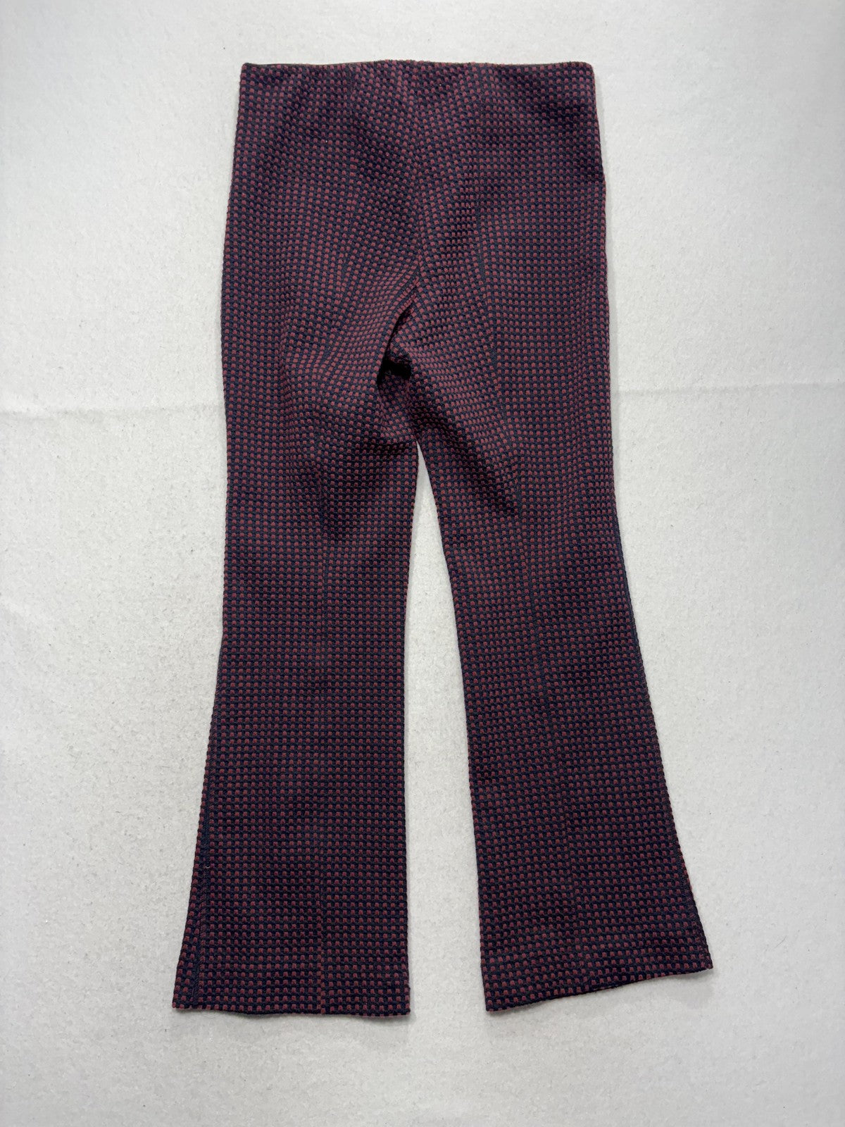 Anthropologie Essential Crop Flare Knit Pants Womens Small Blue Geometric