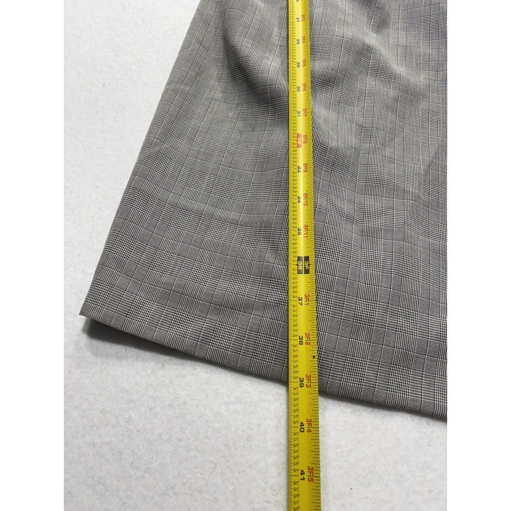 Kasper ASL Jacket Dress Womens 14P Gray Plaid Short Sleeve Belted 7K36BP NEW