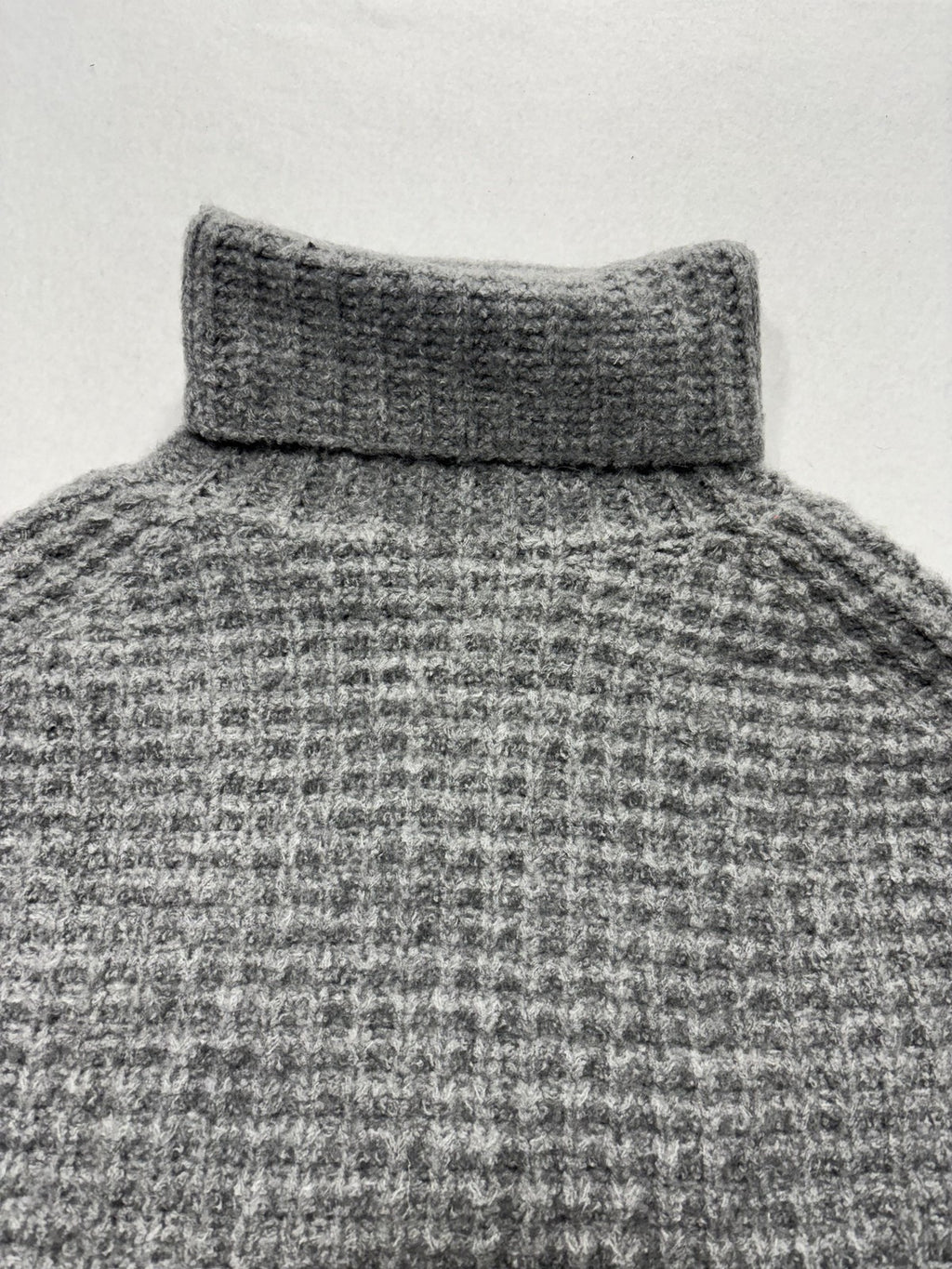 John + Jenn Sweater Womens XL Gray Turtleneck Waffle Knit Cape Poncho Layering