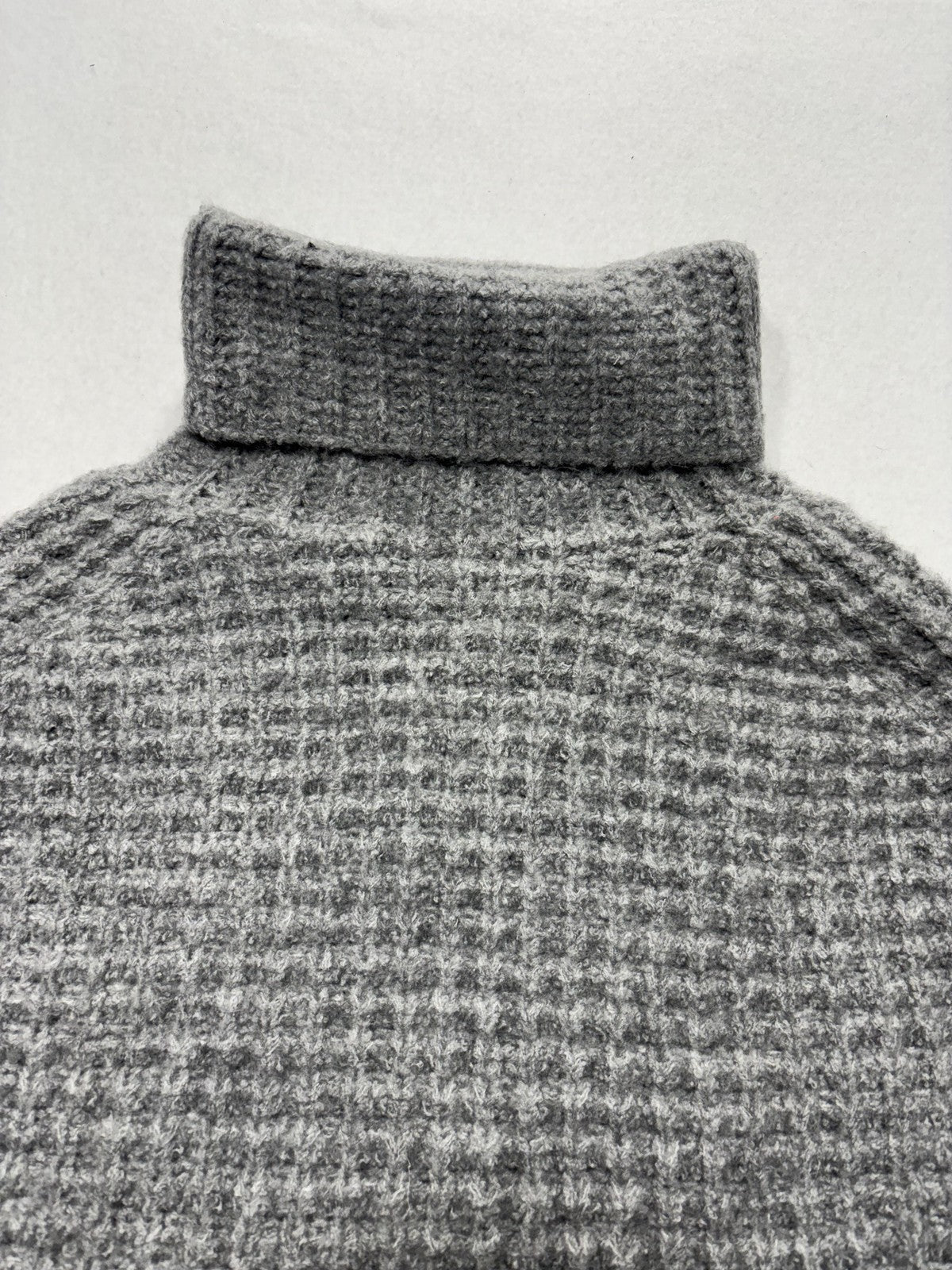 John + Jenn Sweater Womens XL Gray Turtleneck Waffle Knit Cape Poncho Layering