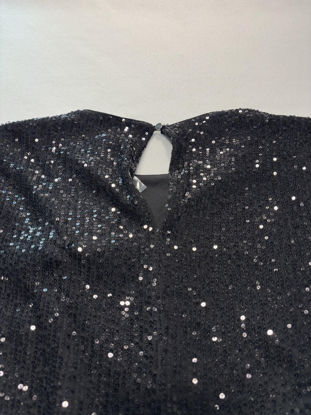 Maia Dress Womens 12 Black Sequin Mesh Long Sleeve Shift Party Cocktail Holiday